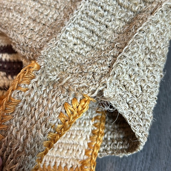 Artisan Multicoloured Neutral Crochet Messenger Cross Body Bag Women - Picture 13 of 16